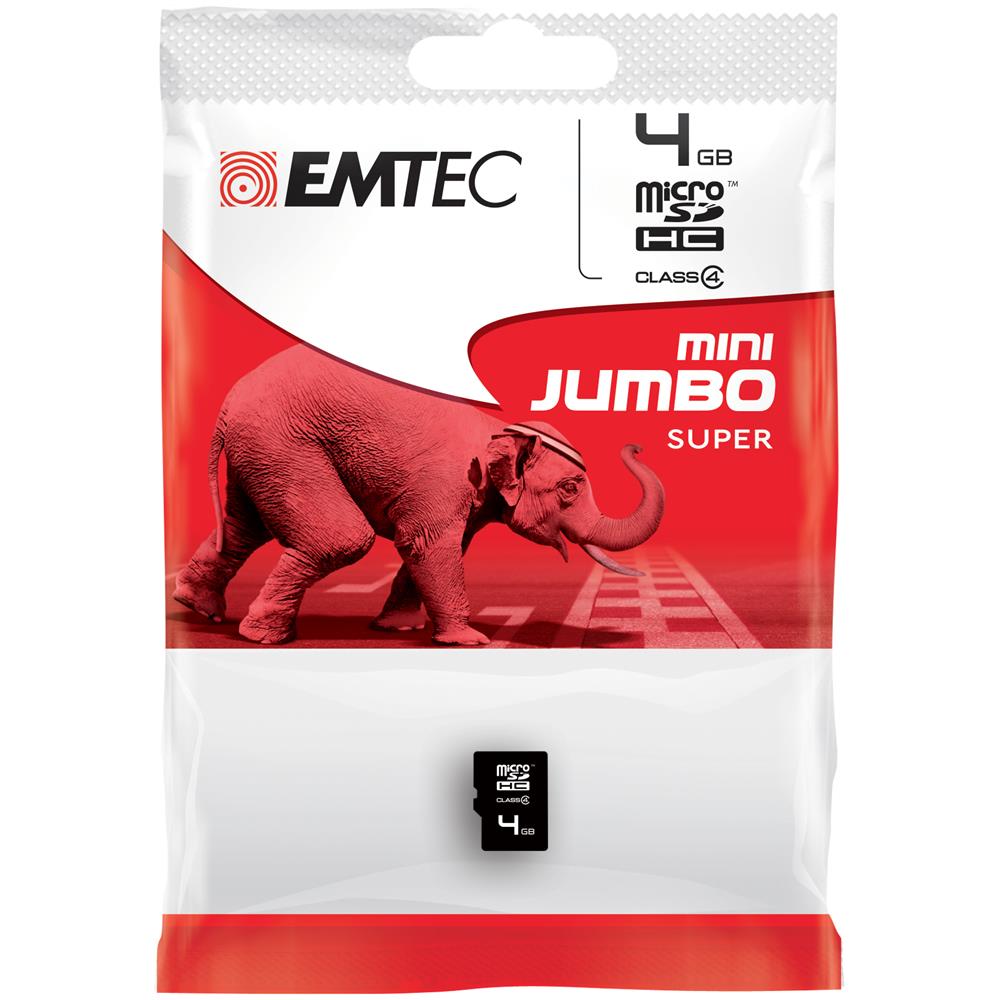 4GB microSD, 4 GB, Micro Secure Digital (MicroSD) , 15 MB / s, Nero, 1,1 cm, 1,5 cm - Foto 1